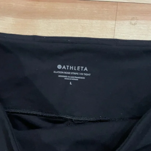 Athleta Elation Rose Stripe Leggings Sz. L - Picture 3 of 6